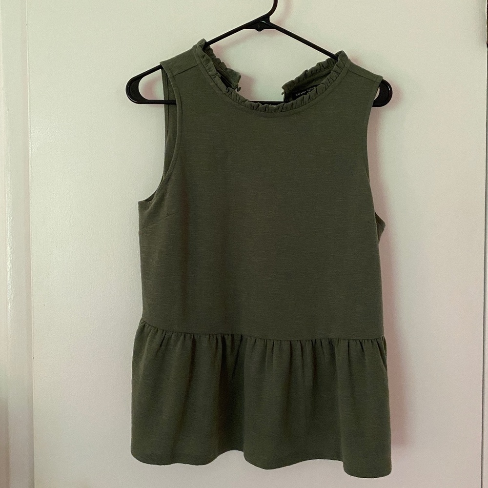 Green Peplum Banana Republic Tank